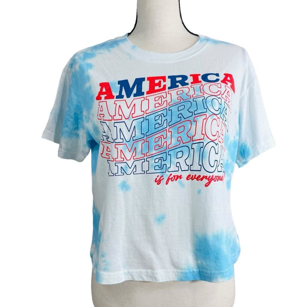 America Kohls Women's Red White Blue Short Sleeve T Shirt Medium